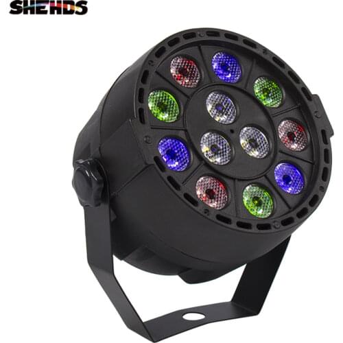 LED Flat Par 12x3W RGBW Lighting Professional LED Stage Lights Effect DMX512 Equipments Controller Master-Slave DJ Disco Party