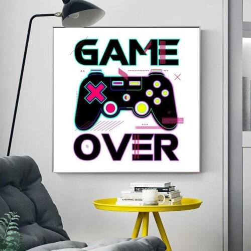 Gaming Room Poster Abstract Home Decoration Canvas Painting Funny Party Game Wall Art Picture for Living Boys Bedroom Decoration
