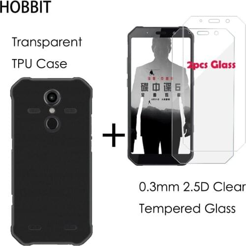 2.5D Clear Tempered Glass Screen Protector For AGM A9 Pro Matte Black TPU Back Cover Case For AGM H1 X2 X3 Protection LCD Film