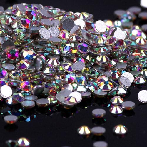Pulaqi DIY SS3-SS50 Crystal AB Non Hotfix Rhinestones FlatBack Strass Sewing&Fabric Garment Rhinestone Nail Art Stones for Dress