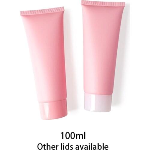 100g Empty Cosmetic Container 100ml Matte Pink Plastic Bottle Hand Lotion Aloe Cream Packaging Squeeze Tube Frost Free Shipping