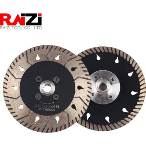 Raizi 125 mm 5 Inch Cut Grind Turbo Diamond Saw Blade for Granite,Quartz,Engineered Stone Cutting Grinding Disc