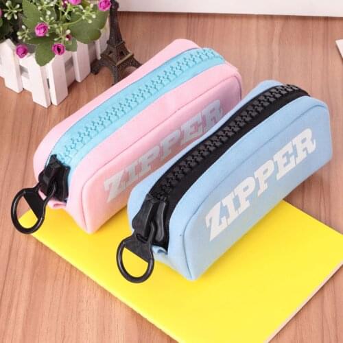 1Pc School Supplies Pencil Case Stationery Large Capacity Canvas Pencil Case Pencil Zipper Pencil Pen Bags