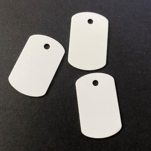 Sublimation Blank Aluminum Pet Tag White Sublimation Stamping Tag Pendants Double Sided Blank Stamping Metal MIlitary Tag
