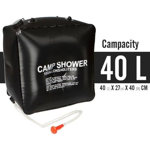 40L Shower Bag Foldable Solar Energy Heated Camp PVC Water Bag For Traveling Camping Hiking Climbing Body Pet Cleaning Water Bag