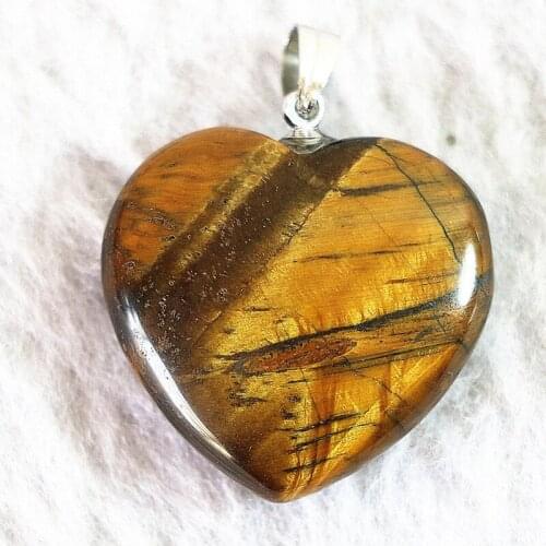 Charms tiger eyeSs stone 25*30mm heart shape pendant accessories hot sale 2/pcs wholesale price diy jewelry B828