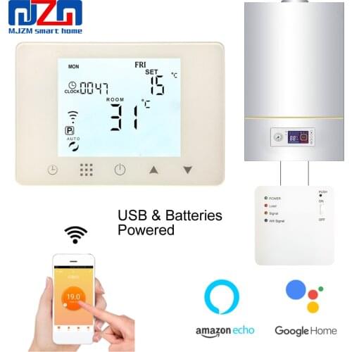 MJZM WiFi Thermostat Smart APP Control Temperature Controller Programmable Wireless Boiler Heating Thermostat With Touch Screen