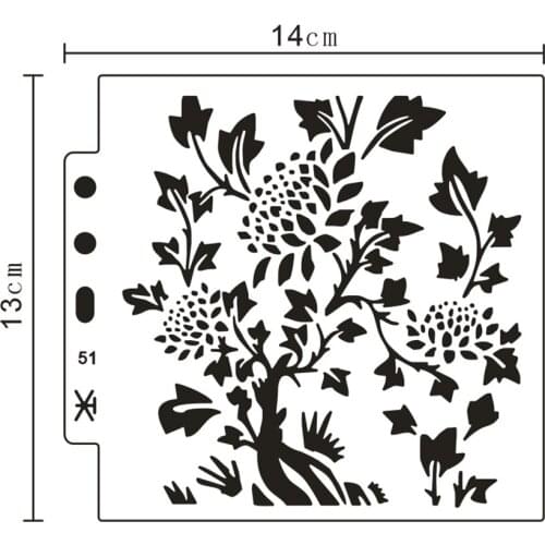 13x14cm Flowers Tree Scrapbook Stencils Spray Plastic Mold Shield DIY Cake Hollow Embellishment Printing Lace Ruler Valentine