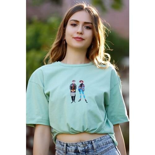 Embroidered Tunic Pastelyeşil - 2913.222