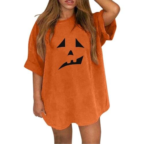 Women Halloween Casual Printing Tshirt Fashion Short Sleeves Tshirt O-neck Loose T-shirt Tops Camiseta Mujer Verano #PY