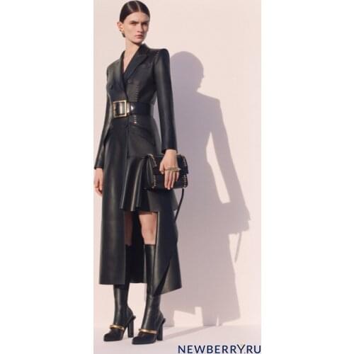 Babatique 2021 Winter Sexy Long Sleeve V Neck Black Leather Women Blazer Dress Fashion High Street Chic Dress Vestidos