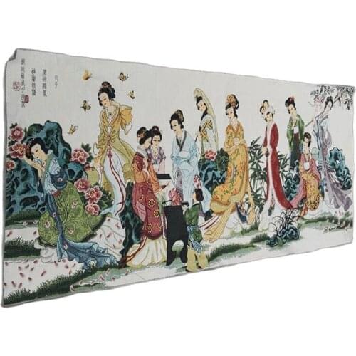 Antique Thangka gold silk brocade silk fabric (Red Chamber Dream hanging picture)