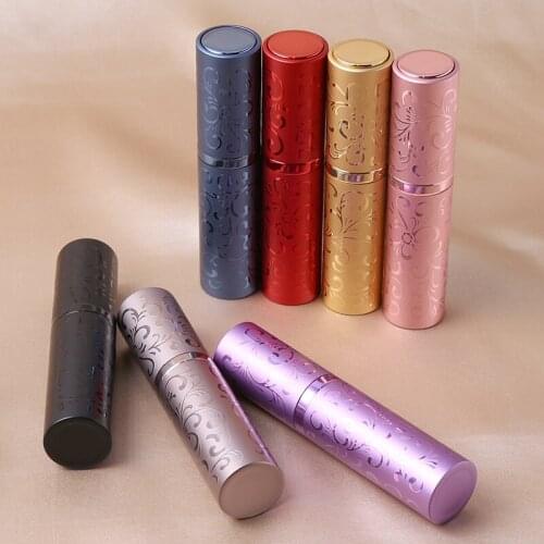 1Pcs 10ml Perfume Bottle Aluminum Body Empty Rotating Telescopic Spray Dispenser Portable Travel Refillable Cosmetics Empty