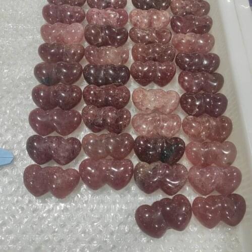 1pcs Strawberry crystal heart gemstones natural quartz minerales jewelry healing stones decoration