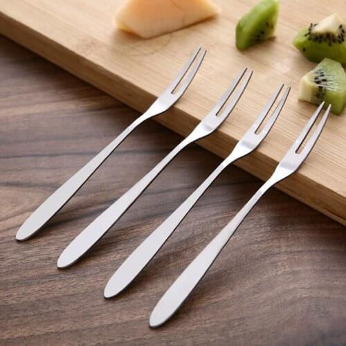 1 PCS Stainless Steel West Tableware Fruit Fork Sign Small Fork Cake Dessert Fruit Fork Home Party Fork Kitchen Accessory Gadget