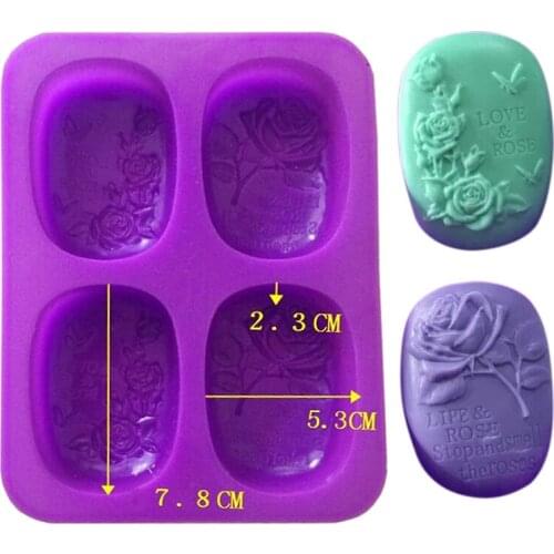 1pc Rose Pattern Silicone Mold DIY Handmade Soap Mold Pudding Chocolate Mold DIY Handmade Soap Mould Baking Accessories