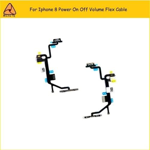 10PCS/LOT New Power On/Off Switch Control Button Volume Button Flex Cable Ribbon For iPhone 8 Replacement Repair Parts ship free