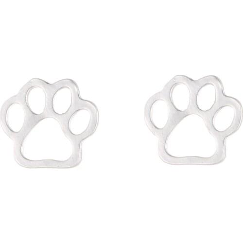 Daisies 10pcs/lot Stude Earrings Bear Paw Earrings Cut Coin Shaped Animal Earrings For Women