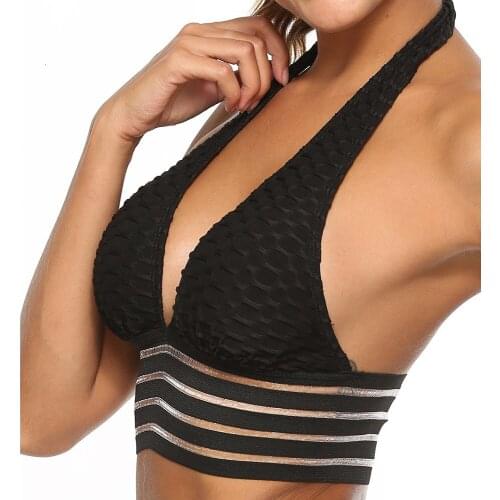 2020 Women Breathable Sports Bra Hollow Women Yoga Sport Bra Quick Dry Running Gym Fitness Sexy Blackless Halter Seamless Tops