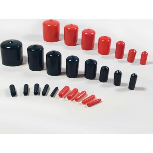 22 24 25 26 28 30mm Round pipe end vinyl plastic cap cover Black tube plastic dust proof tip thread protector Push-On Pliable