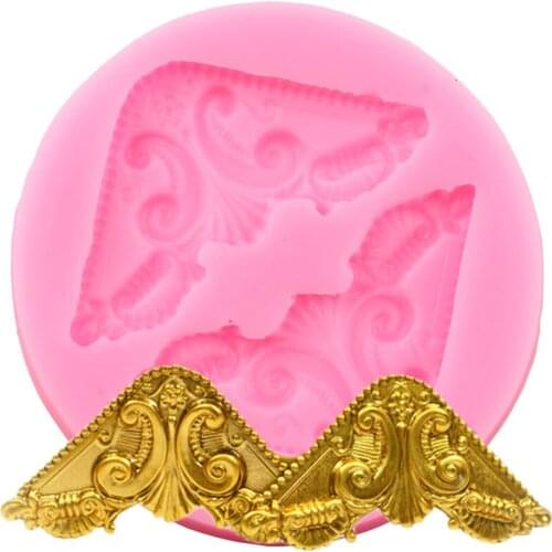 3D Relief Cake Border Silicone Mold Cupcake Topper Fondant Cake Decorating Tools Candy Clay Chocolate Gumpaste Moulds