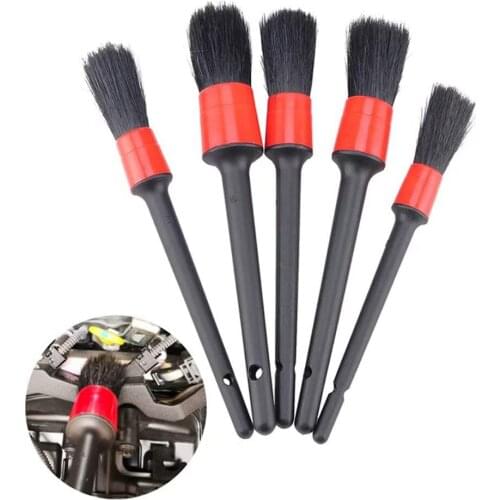 5Pcs Soft Detailing Brush Car Cleaning Detailing Set Automotive Detailing For Car Cleaning Dirt Dust Clean Brush