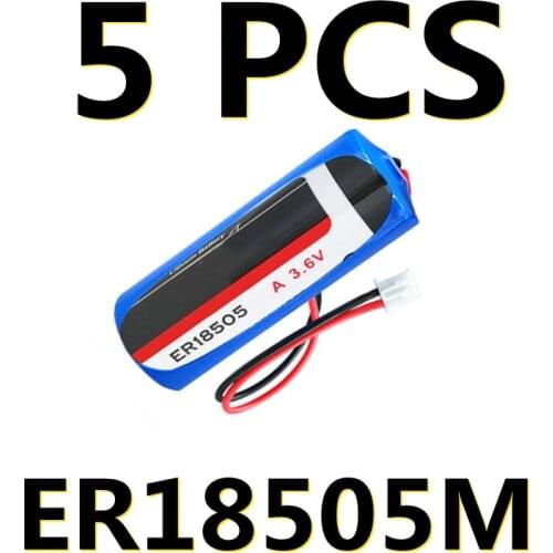 5pack NEW ER18505M ER18505 18505M 18505 lithium battery 3.6V 3500mah PLC control in Li-ion batteries red plug battery