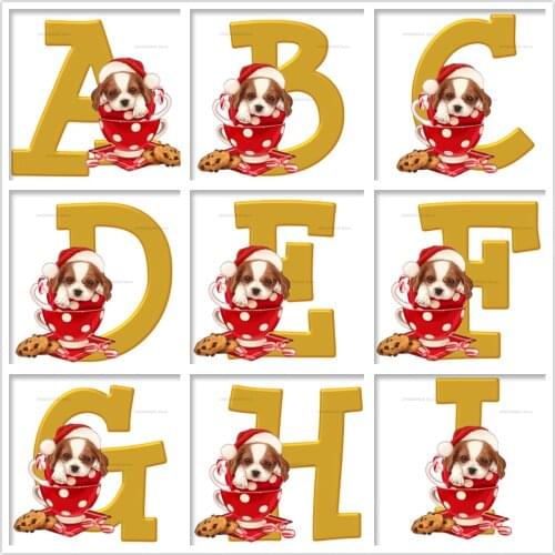 5d Diy Diamond Painting Christmas Puppy Cartoon Personalized Custom Name Diamond Mosaic Cross Stitch Full Drill Home Decor Gift