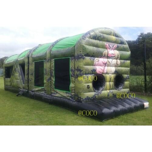 Free ship to sea port,12x3m inflatable obstacle course,giant commercial inflatable obstacle course race game bouncer house