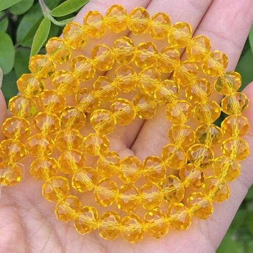 4mm Dark Yellow Faceted Rondelle Austria Crystal Glass Beads Round Loose Spacer Beads For Jewelry Making Accessories Findings