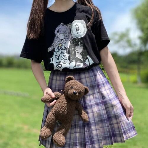 Harajuku anime TShirt Women Kawaii Cartoon woman Tshirt Graphic Tees Japanese Style Streetwear Female gothci crop top y2k Grunge