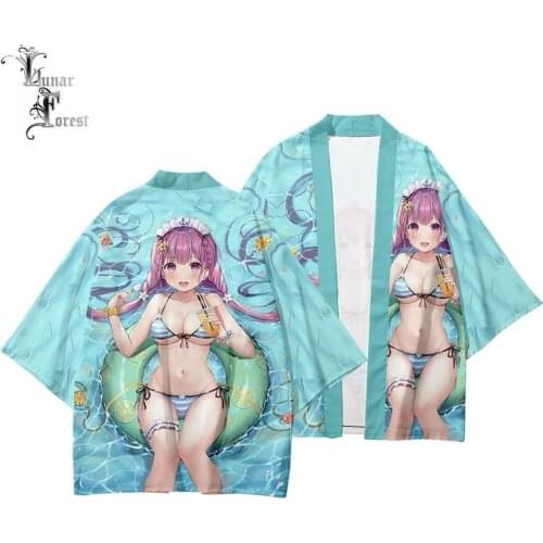 VTuber Minato Aqua 3D Printing Japanese Kimono Haori Yukata Women/Men Fashion Summer Casual Cool Short Sleeve Streetwear