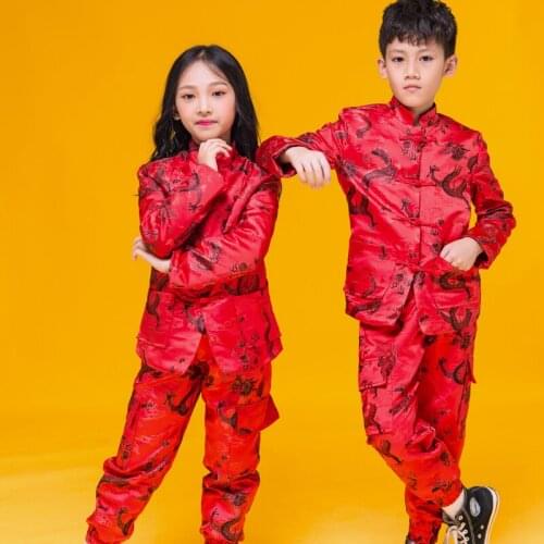 ChildrenS Day Jazz Dance Costumes New YearS Performance Costumes Boys Girls Chinese Style Hip Hop Dance Rave Clothes DQS7007