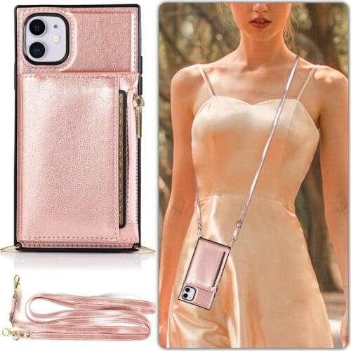 Crossbody Flip Case Leather For iPhone 11 Pro Max 8 7 6 6S Plus Case SE 2020 Wallet Cover For iPhone X XR XS Max Phone Bag Women