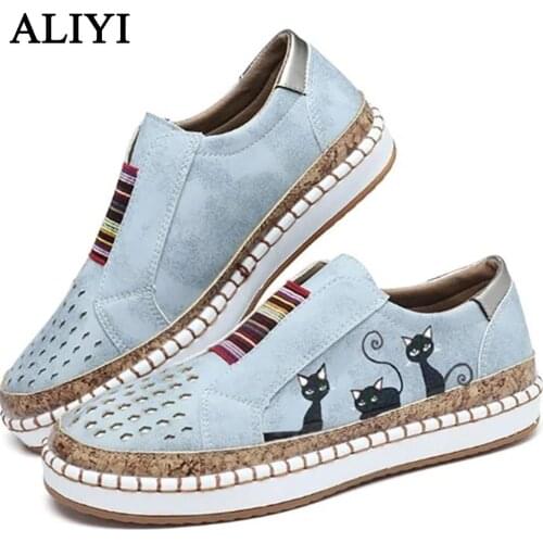 Spring Comfy Loafers Women 2021 New Rero Daily Hollow Out Ladies Elastic Bnad Slip On Casual Shoes Running Walking Sneakers