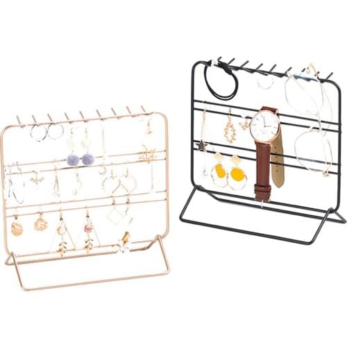 Hanging Jewelry Organizer Rack Iron Metal Display Stand Storage Holders for Earrings Necklaces Bracelets