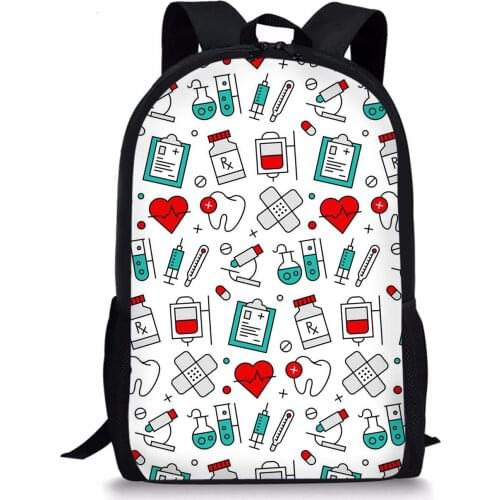 Cute Cartoon Nurse Pattern Children Schoolbags Middle School Student Backpacks For Teens Girls Nursing Casual School Bag Mochila