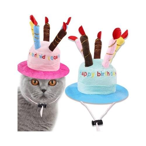 IVYYE Birthday Fashion Anime Cat Dog Accessory Cartoon Cap Pet Products Decoration Gifts
