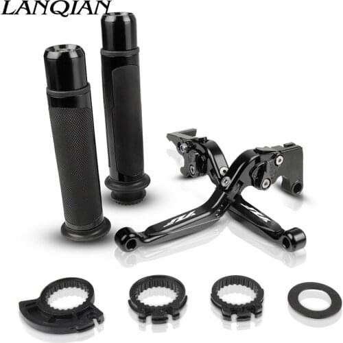 Motorcycle Accessories CNC Adjustable Brake Clutch Levers And Handle Grips With LOGO For YAMAHA YZFR25 YZF R25 2015 2016 2017