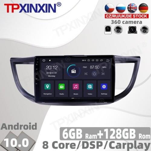 128G Android 10.0 PX6 For Honda CRV 2011 - 2015 Radio Multimedia Video Player Navigation GPS Accessories Auto 2 din 2din no DVD