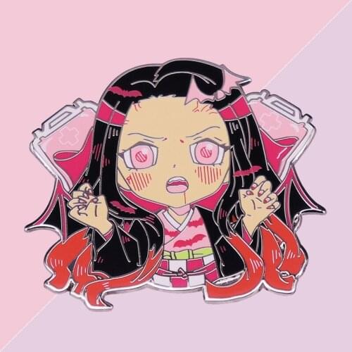 Cartoon Anime Kawaii Kamado Nezuko Brooch Pins Enamel Metal Badges Lapel Pin Brooches Jackets Fashion Jewelry Accessories