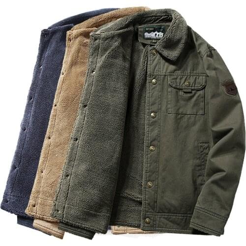 Mens Winter Military Warm Jackets Fur Collar Thick Velvet Parkas Coats Casual Cotton Padded Fleece Army Bomber Jackets 5XL 6XL