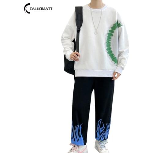 Men Printed Autumn Tracksuit Set Mens Winter Outfit 2021 New Arrival Oversized Mens Joggers Set Sport Wear Male Clothing