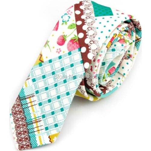 2019 Fashion Print SKinny Tie 5cm width narrow Cotton Neck Ties for men