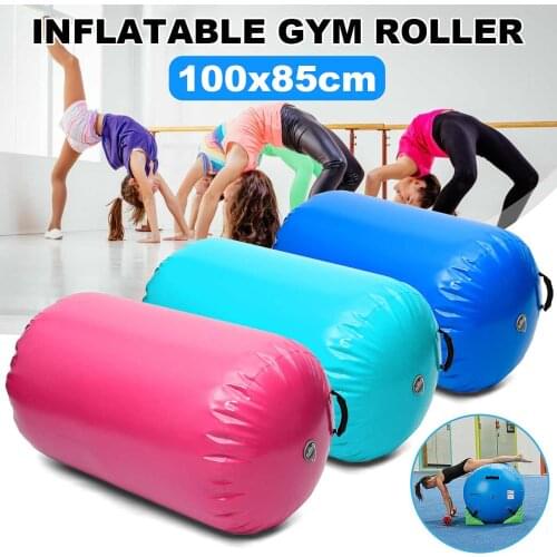 Inflatable Gymnastics Gym Air Mat 85x100cm Floor Gymnastics Exercise Inverted Round Column Tumbling Mat Indoor Sport