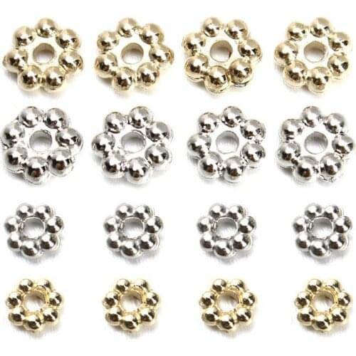 New Simple CCB Flower Spacer Loose Bead Jewelry Findings Plastic Snow Flower DIY Bead Accessory 4mm/6mm 200pcs/pacl y1085
