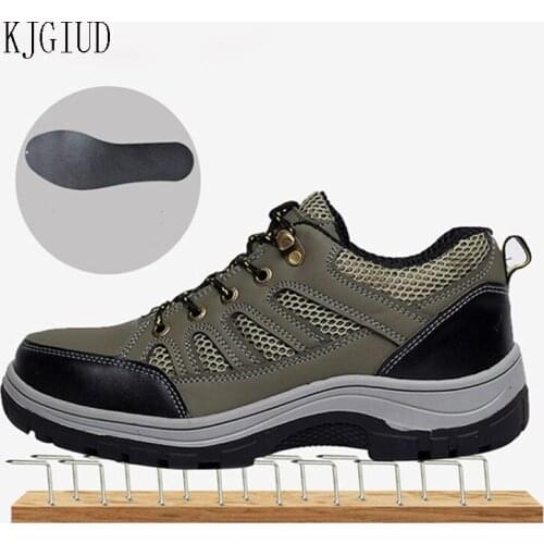 Labor Insurance Shoes Mens Casual Shoes Steel Toe Steel Plate Anti-slip Anti-smashing Work Boots Safety Tooling Boots Men