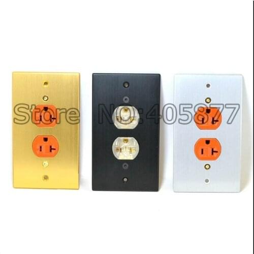 One Gold Plated AC US Power Receptacles wall outlet Socket distributor