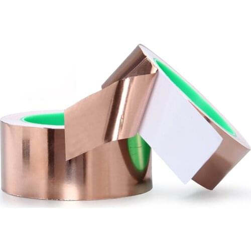 20M Single-sided Conductive Copper Foil Tape Mask Electromagnetic Shield Eliminate EMIAnti-static Repair Adhesive Tape