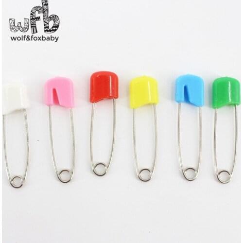 Wholesales 100pieces/Lot baby safety pin stainless steel plastic baby infant supplies random color